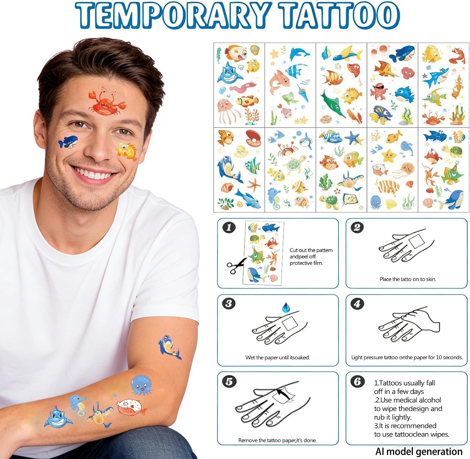 194 Pcs Ocean Themed Party Supplies – Bubble Wands, Candy Bags, Tattoos, Stickers, Keychains & More | Goodie Bag Stuffers & Carnival Prizes