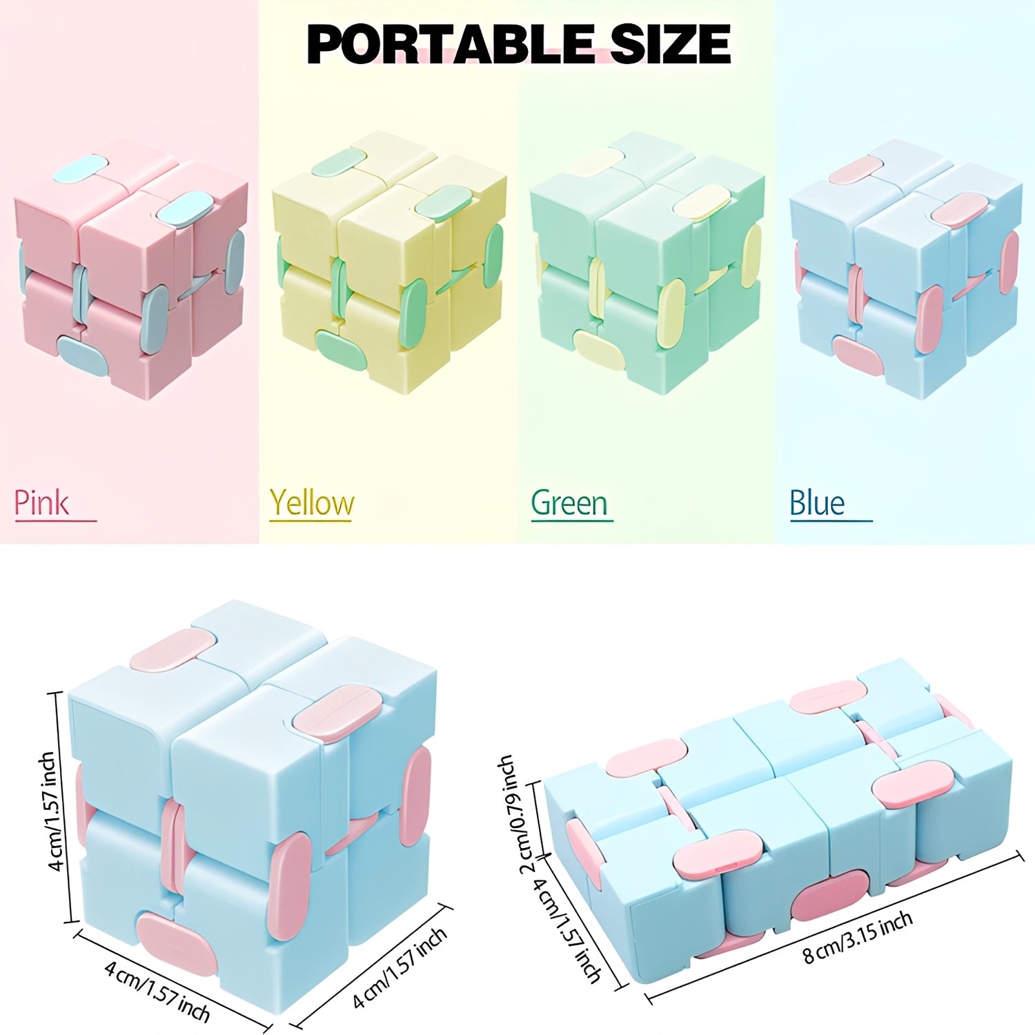 Infinity Magic Puzzle Cube - Anti Stress Relief Fidget Toy for Anxiety, ADHD, Autism | Sensory Cube Blocks for Kids & Adults