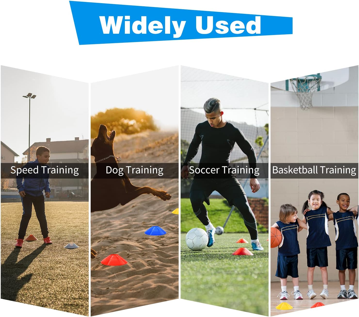 Agility Training Cones Set - 25PCS Disc Cones with Carry Bag & Holder for Soccer Football Basketball