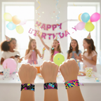 80s Party Supplies - 84 Piece Retro Party Favors Set with Stickers, Goodie Bags, Slap Bracelets & Keychains