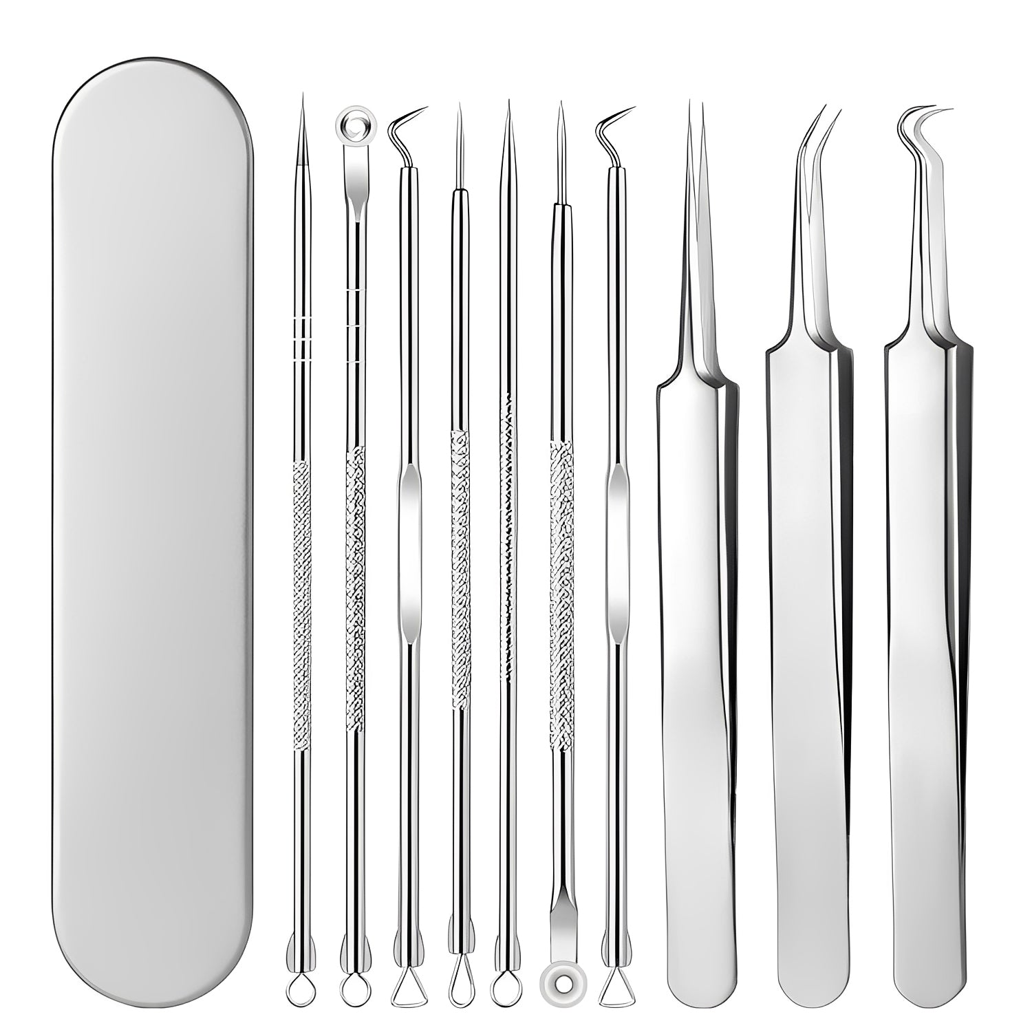Blackhead Remover Tool Kit - Professional Stainless Steel Pimple Extractor Set