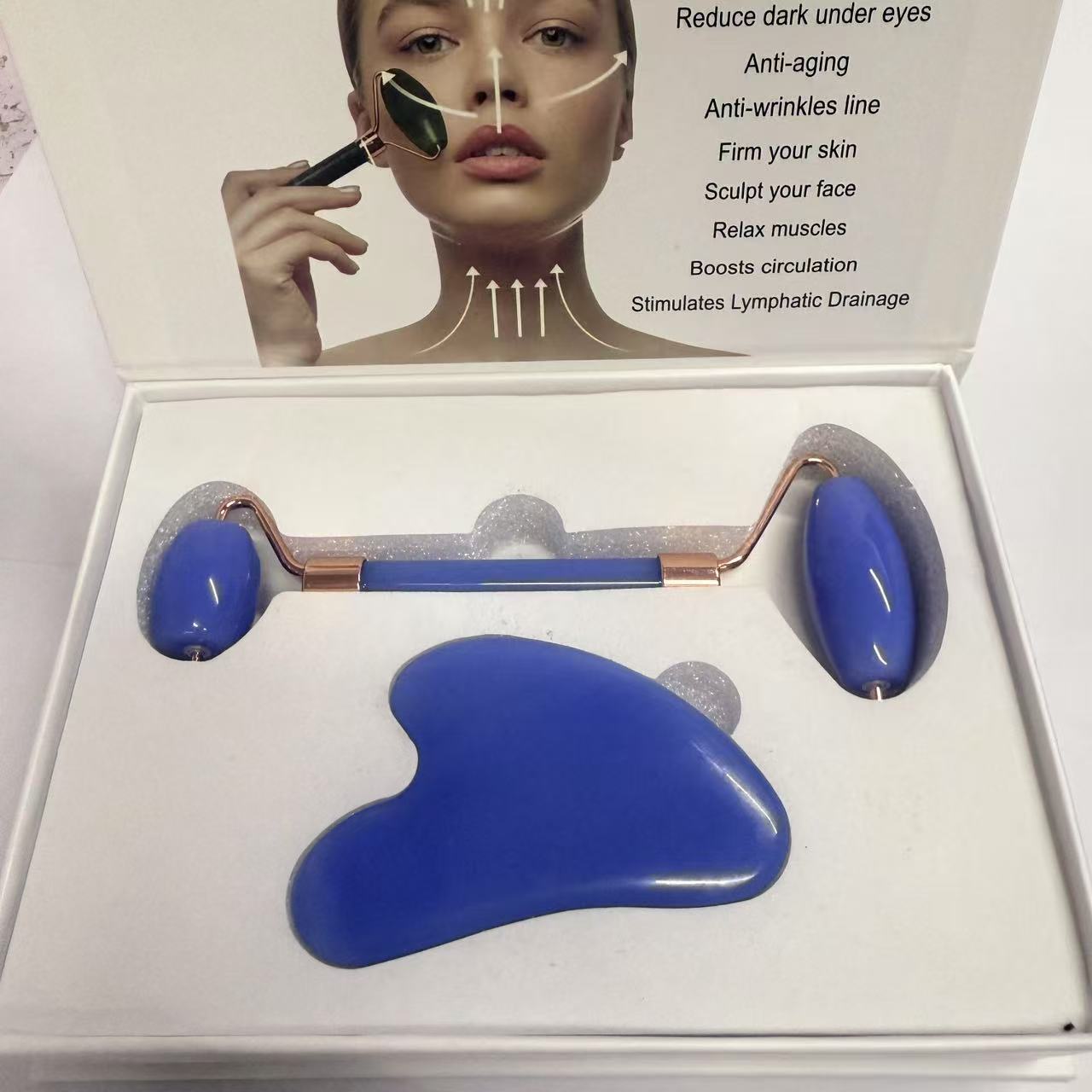 Jade Roller and Gua Sha Set - Face Massage Tool