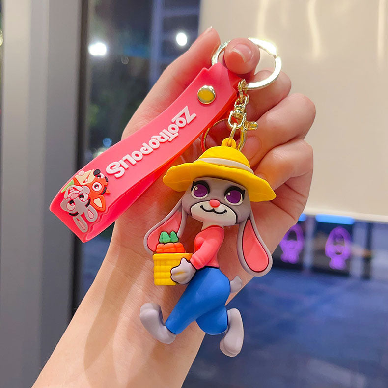 1pcs. Crazy Zootopia Keychain Cute Cartoon Judy Rabbit Doll Couple Bag Pendant Small Gift.