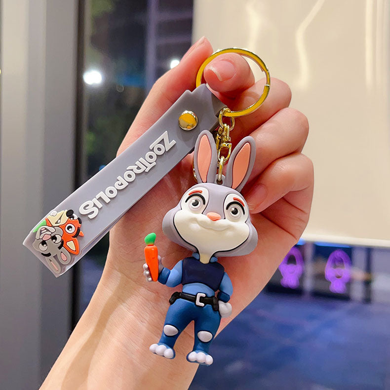 1pcs. Crazy Zootopia Keychain Cute Cartoon Judy Rabbit Doll Couple Bag Pendant Small Gift.