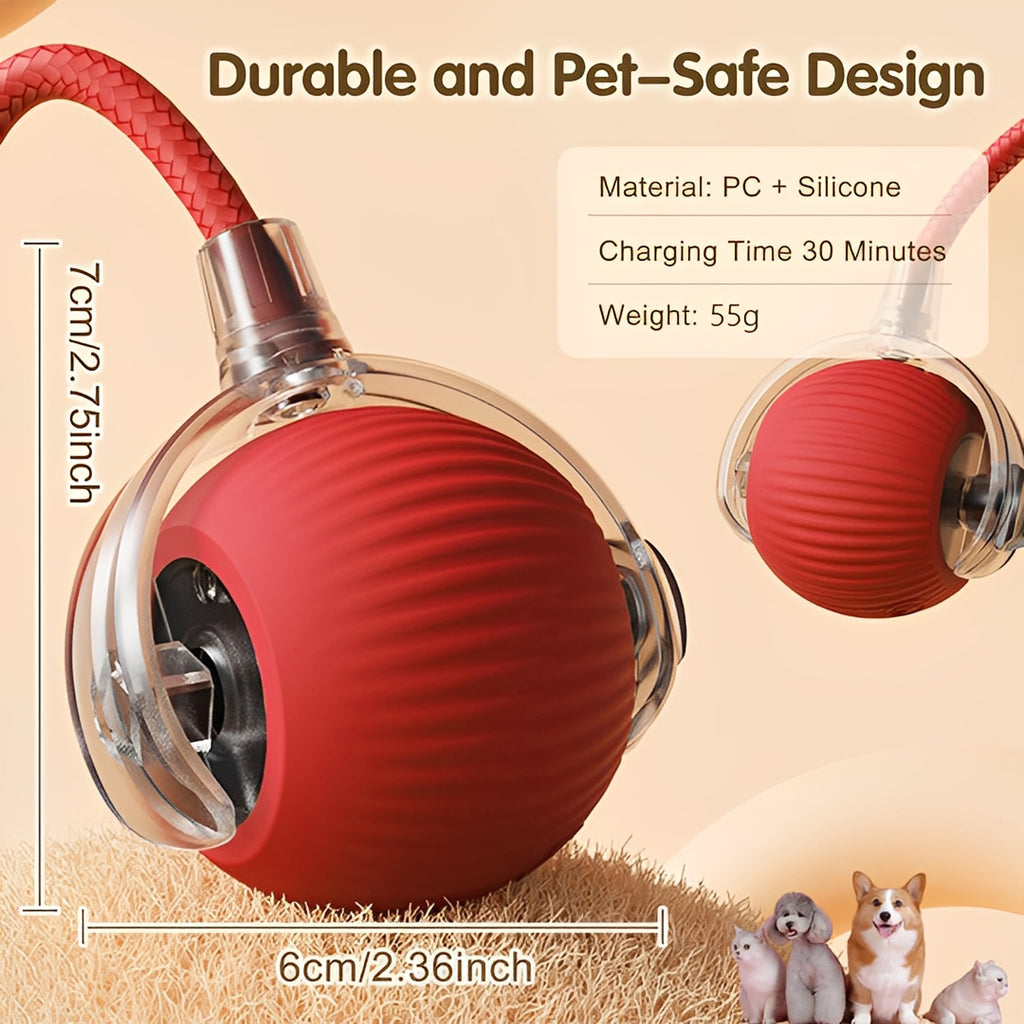 Interactive Rolling Cat Dog Ball Toy - Smart Automatic Moving Pet Toy for Indoor Cats