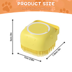 Dog Bathing Brush with Shampoo Dispenser - Soft Silicone Pet Massage Grooming Tool