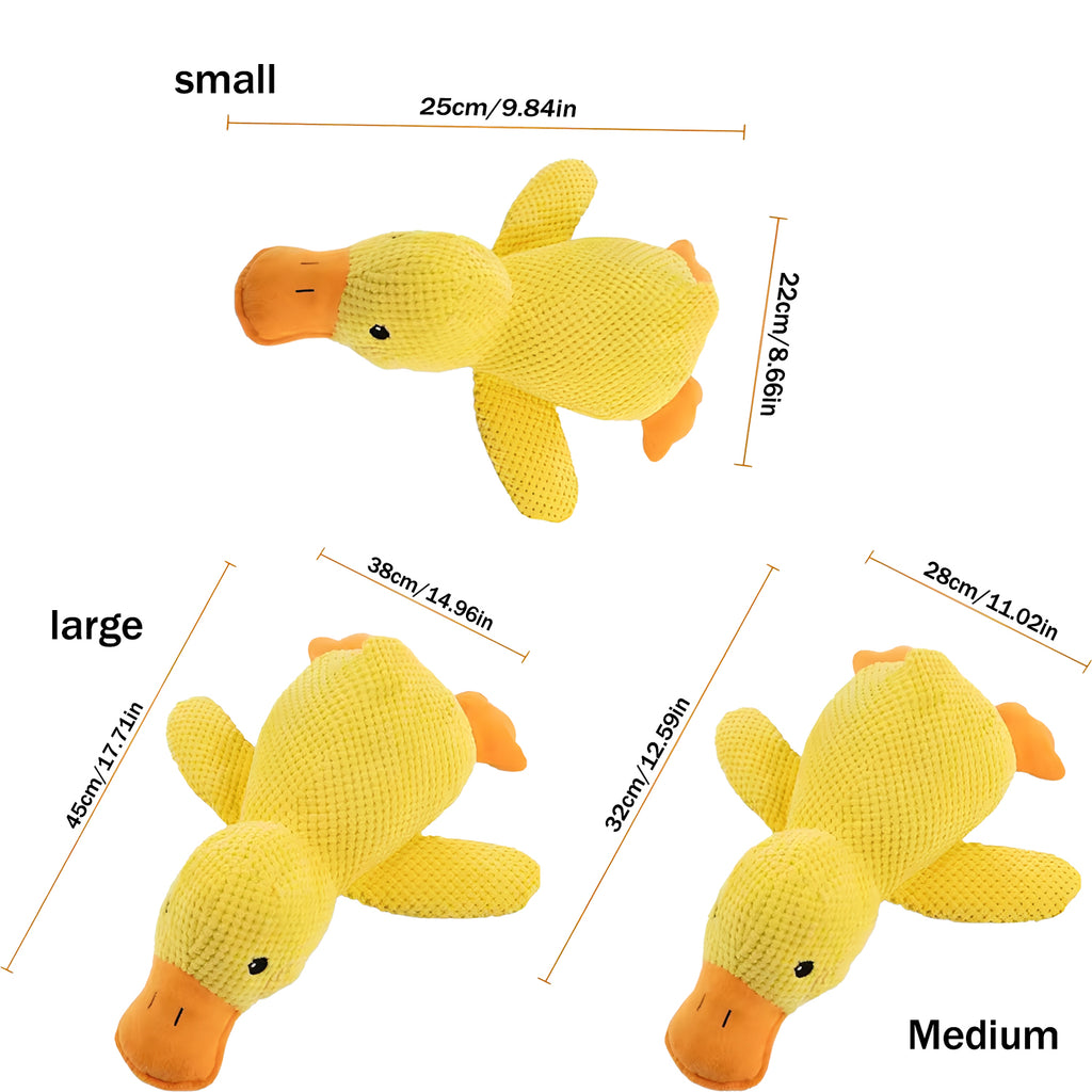 Squeaky Duck Dog Toy - Interactive Plush Chew Toy for Small, Medium & Large Dogs
