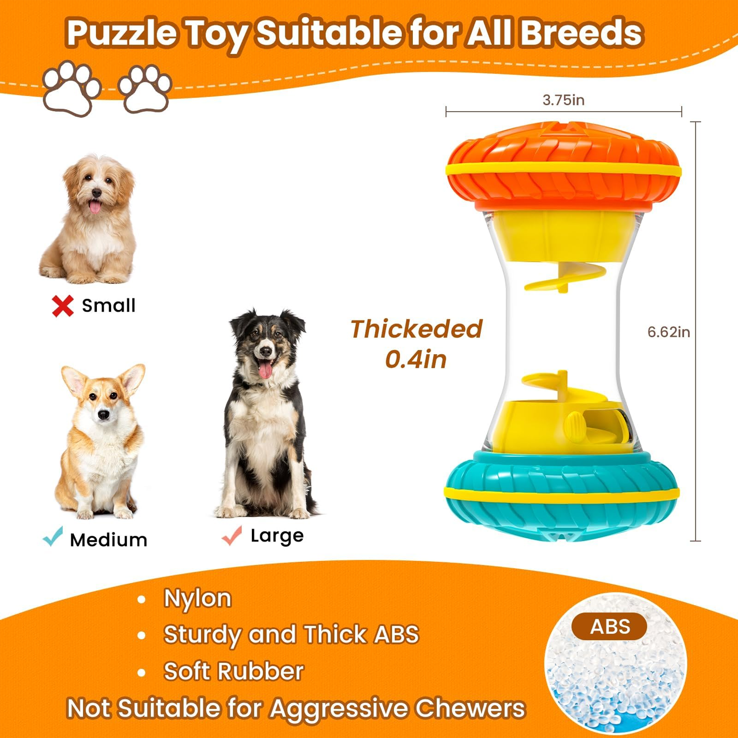 Interactive Dog Puzzle Toy - Treat Dispensing Slow Feeder for Mental Stimulation