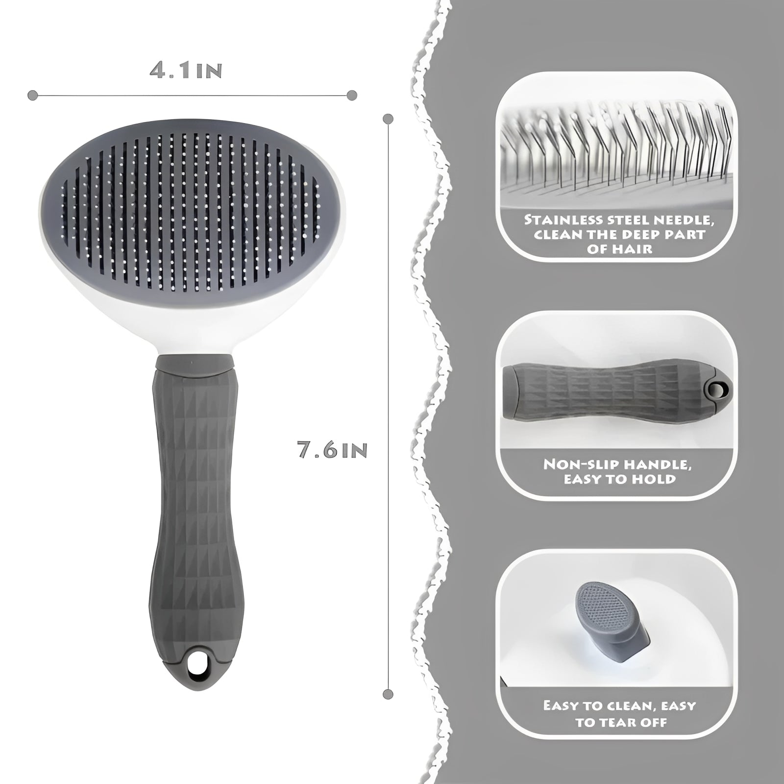 Self-Cleaning Pet Brush - Dog & Cat Grooming Tool