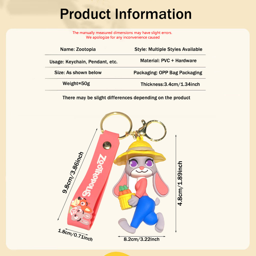 Zootopia Judy Rabbit Keychain - Cute Bag Charm