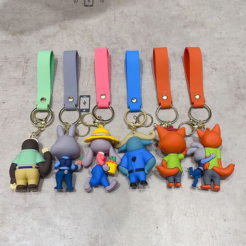 1pcs. Crazy Zootopia Keychain Cute Cartoon Judy Rabbit Doll Couple Bag Pendant Small Gift.