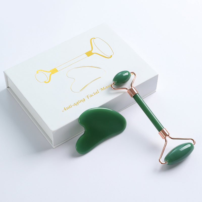 Jade Roller and Gua Sha Set - Face Massage Tool