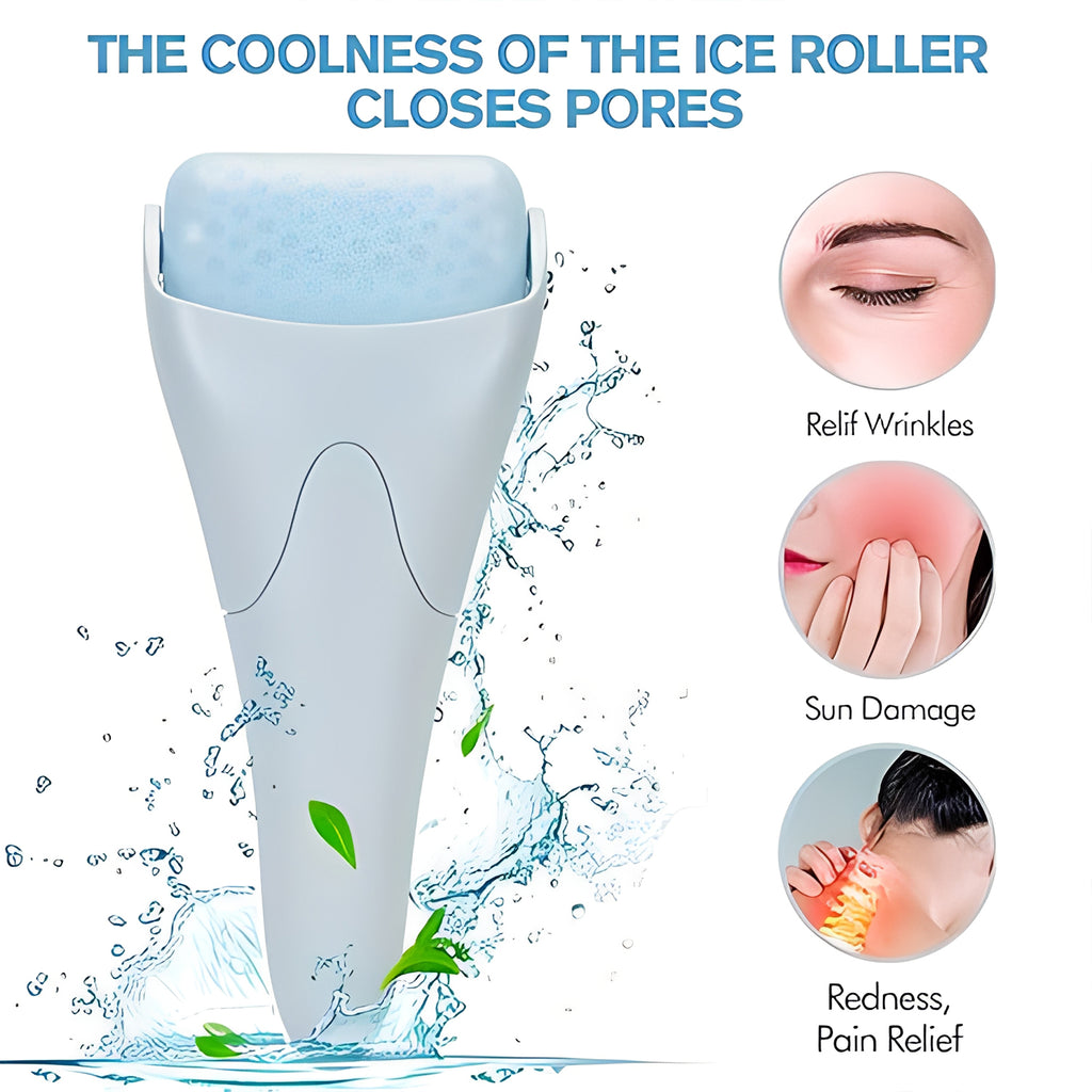 Ice Roller Face Massager - Cooling Facial Beauty Tool for Puffiness & Skin Care