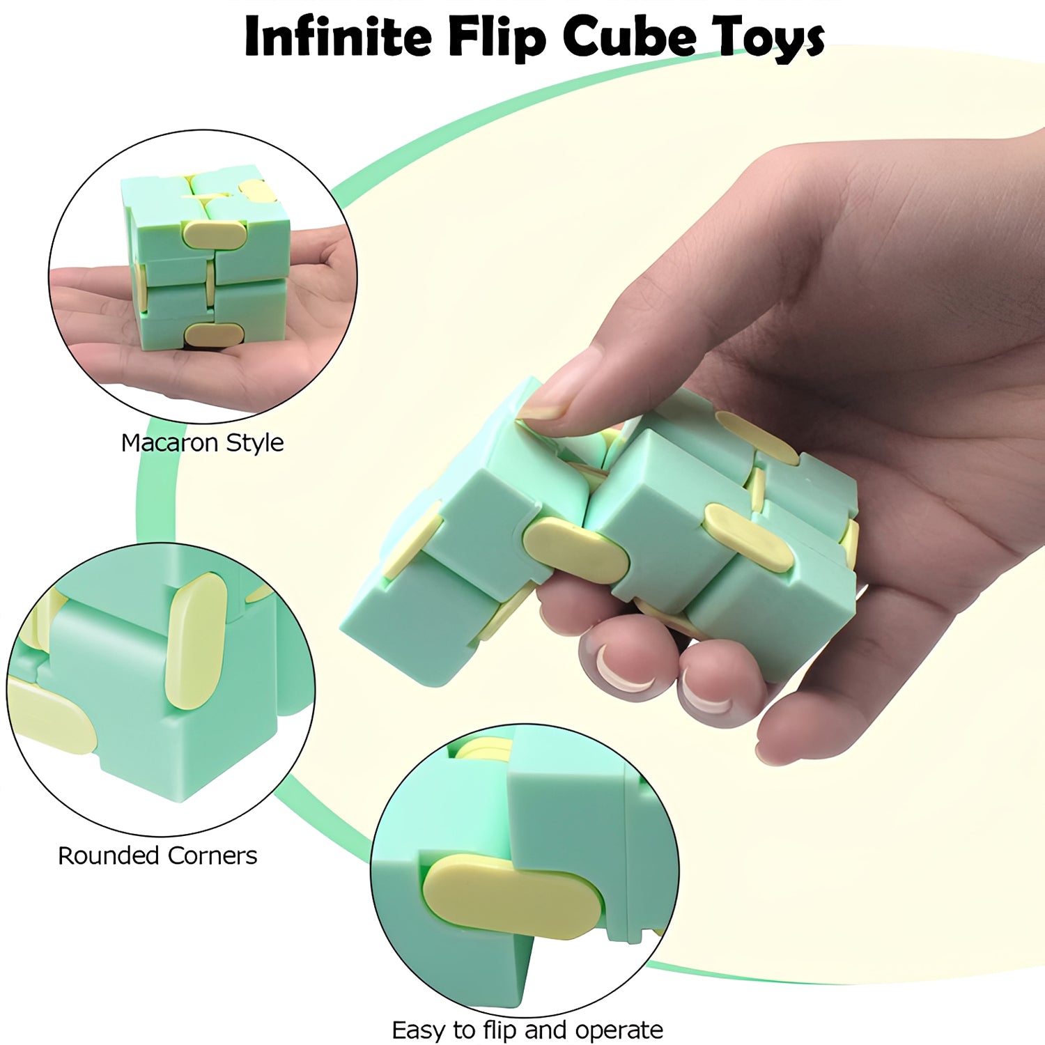 Infinity Magic Puzzle Cube - Anti Stress Relief Fidget Toy for Anxiety, ADHD, Autism | Sensory Cube Blocks for Kids & Adults