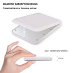 LED Compact Travel Makeup Mirror - 1X/3X Magnification, Portable Folding Lighted Mirror