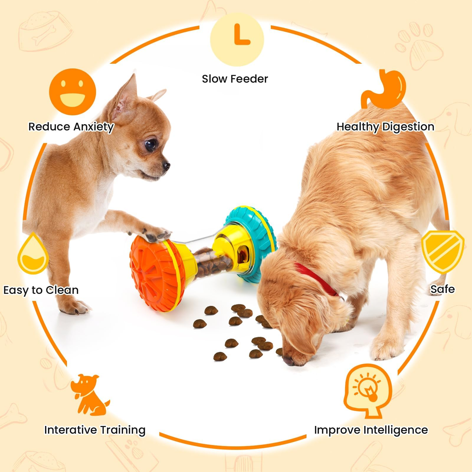 Interactive Dog Puzzle Toy - Treat Dispensing Slow Feeder for Mental Stimulation