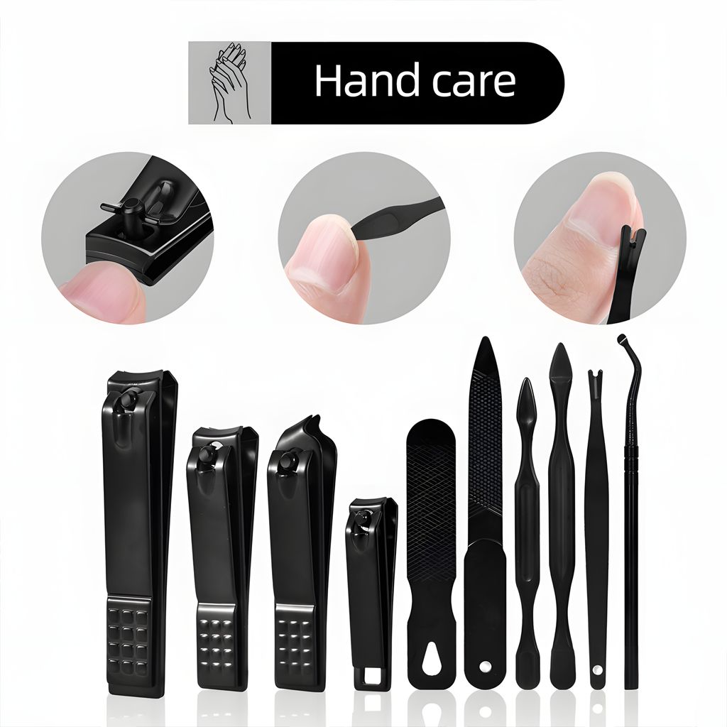 Professional Manicure Set - 26 Piece Stainless Steel Nail Care Kit with Luxury Travel Case