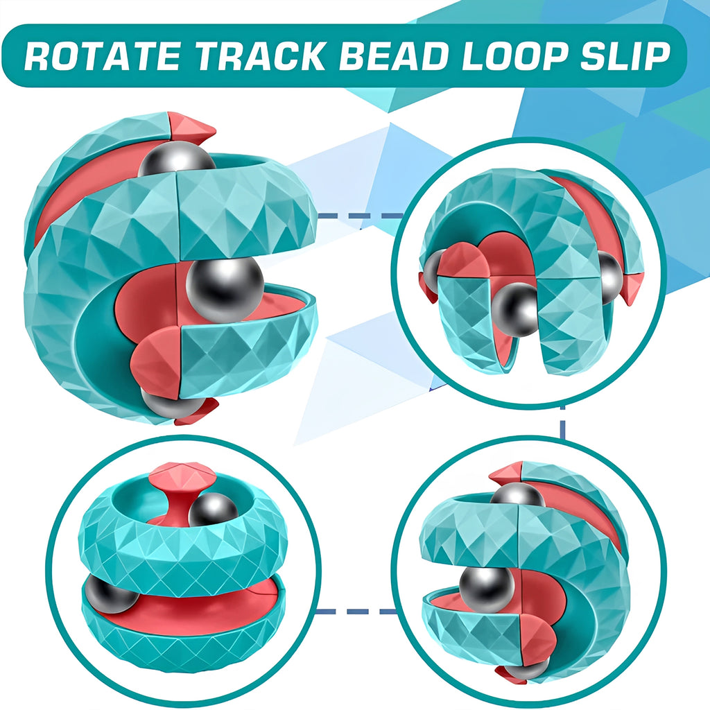 Fidget Sphere Ball - 3D Puzzle Stress Relief Toy, Rotating Magic Ball Brain Teaser for Kids & Adults