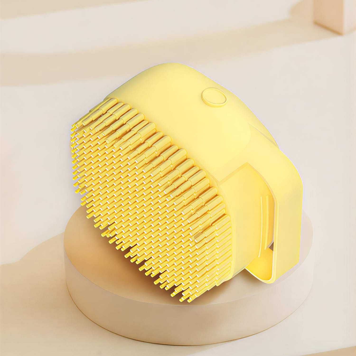 Dog Bathing Brush with Shampoo Dispenser - Soft Silicone Pet Massage Grooming Tool