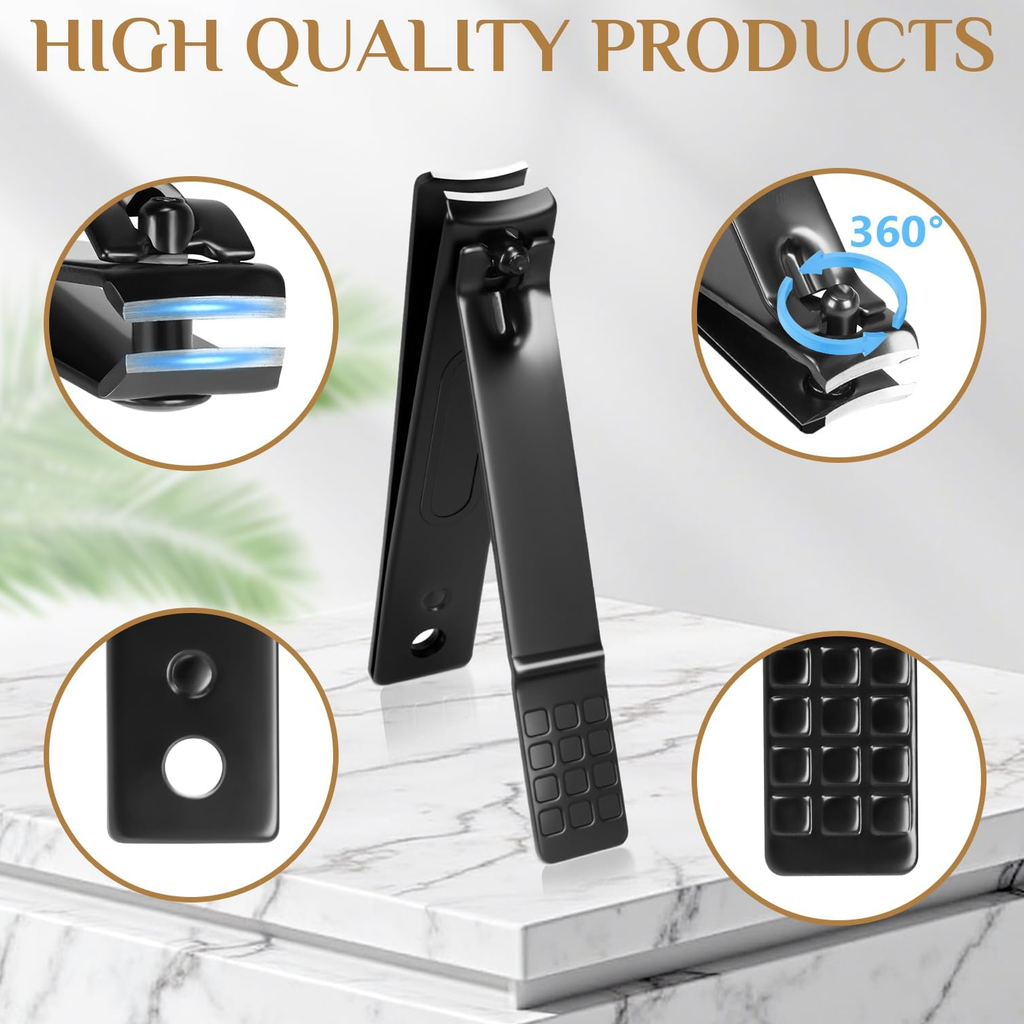 Professional Manicure Set - 26 Piece Stainless Steel Nail Care Kit with Luxury Travel Case