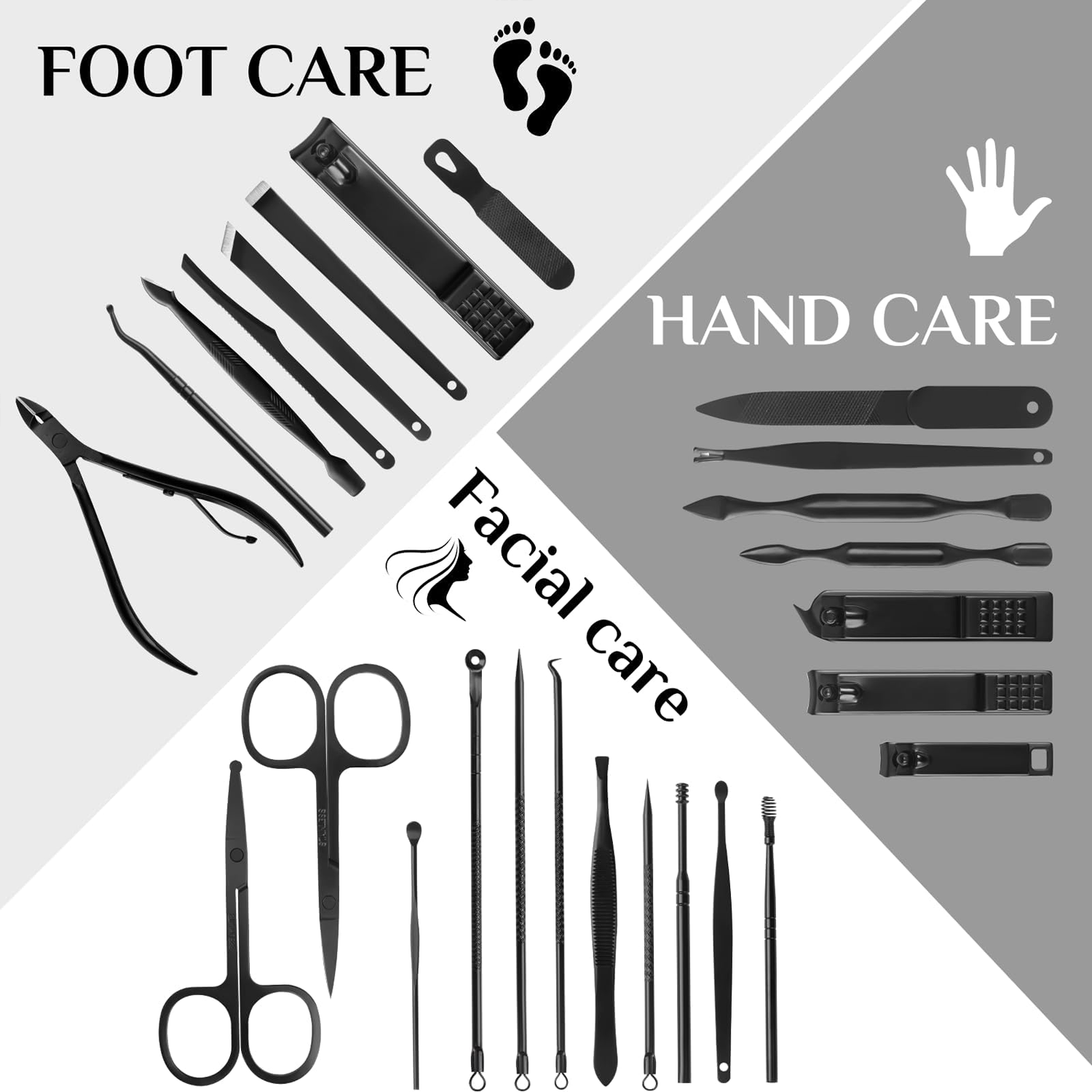 Professional Manicure Set - 26 Piece Stainless Steel Nail Care Kit with Luxury Travel Case