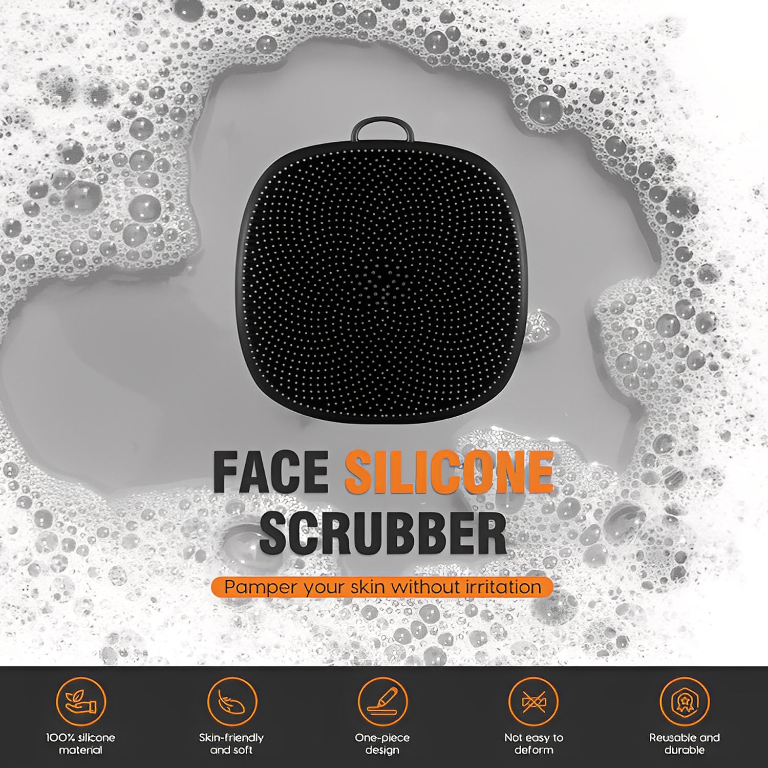 Silicone Face Scrubber - Super Soft Facial Cleansing Brush for Deep Pore Cleaning