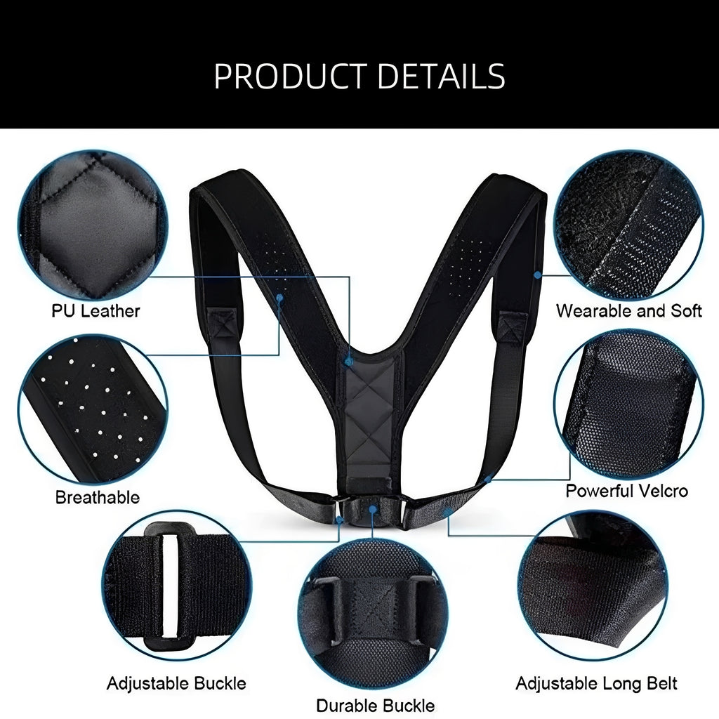 Posture Corrector Back Brace - Adjustable Support for Men & Women