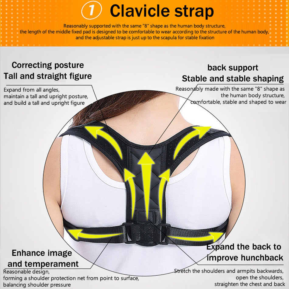 Posture Corrector Back Brace - Adjustable Support for Men & Women