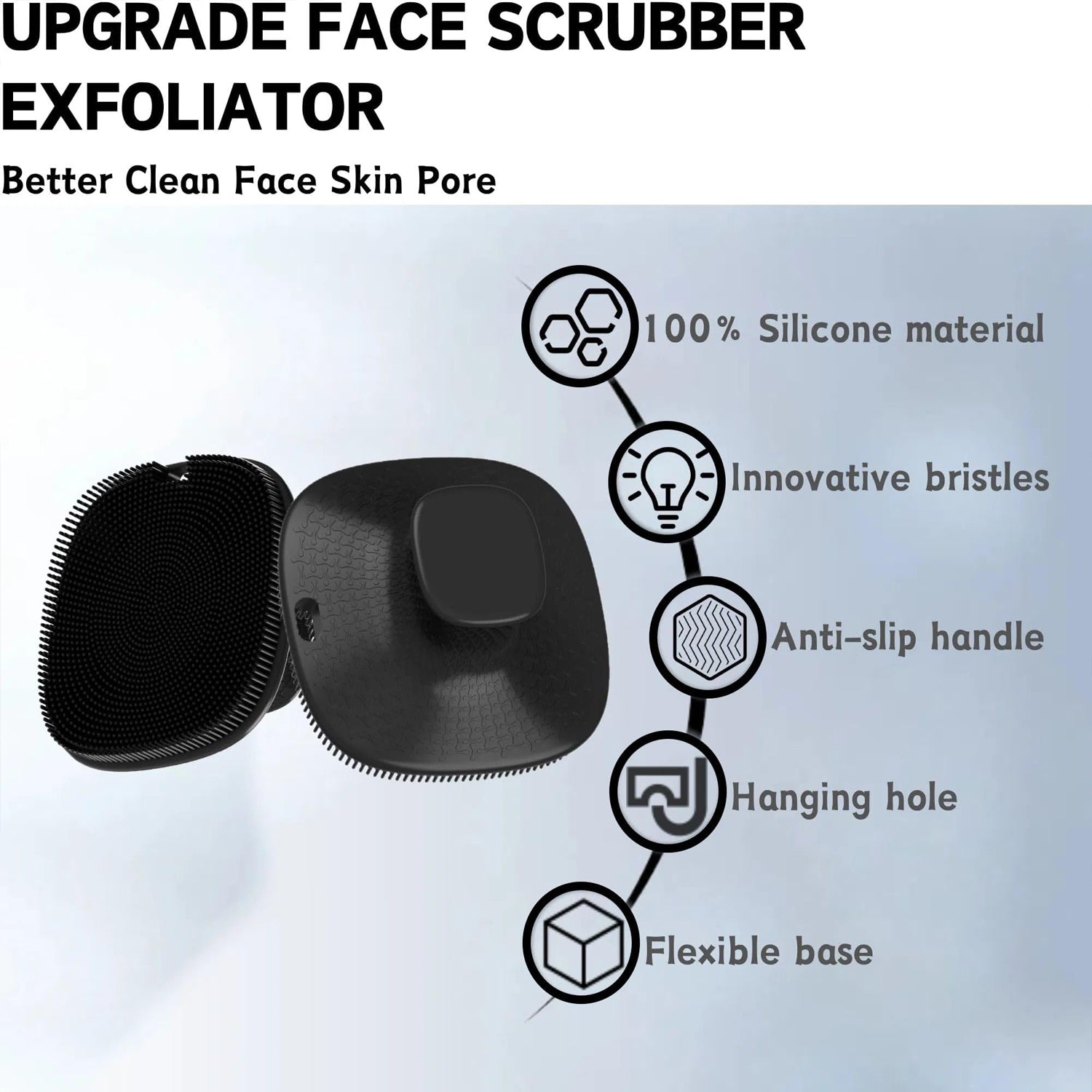 Silicone Face Scrubber - Super Soft Facial Cleansing Brush for Deep Pore Cleaning
