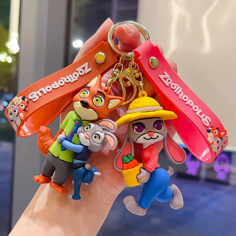 1pcs. Crazy Zootopia Keychain Cute Cartoon Judy Rabbit Doll Couple Bag Pendant Small Gift.