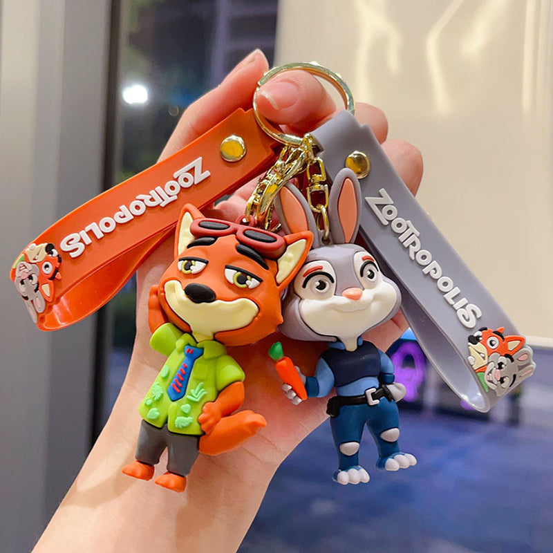 1pcs. Crazy Zootopia Keychain Cute Cartoon Judy Rabbit Doll Couple Bag Pendant Small Gift.
