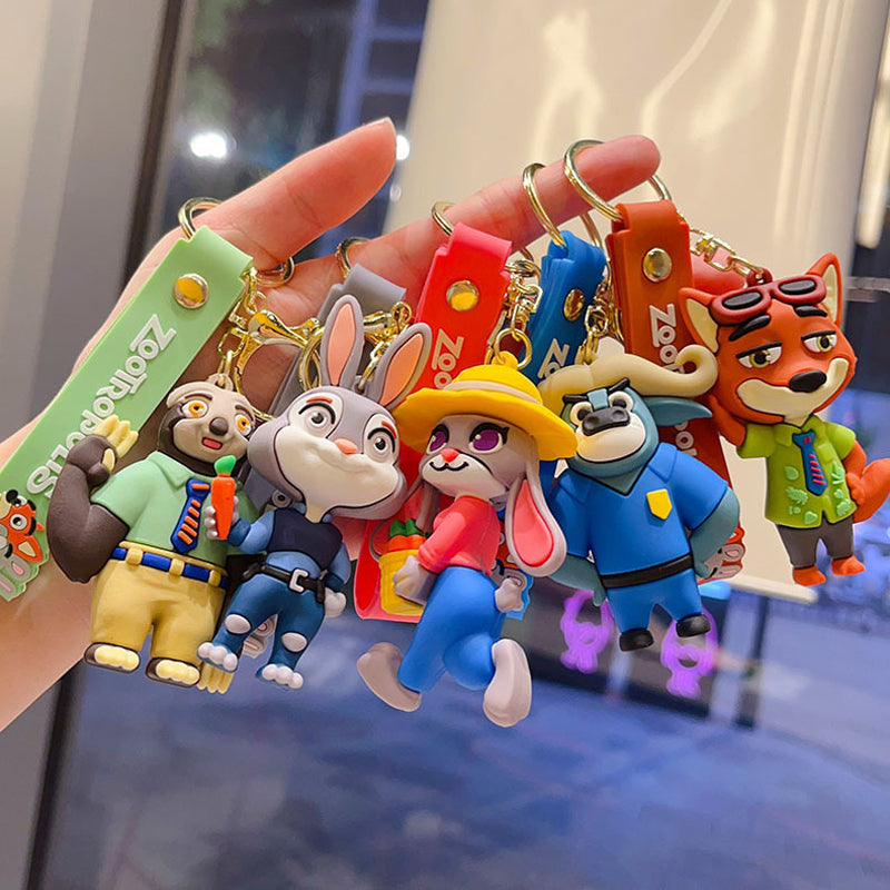 1pcs. Crazy Zootopia Keychain Cute Cartoon Judy Rabbit Doll Couple Bag Pendant Small Gift.