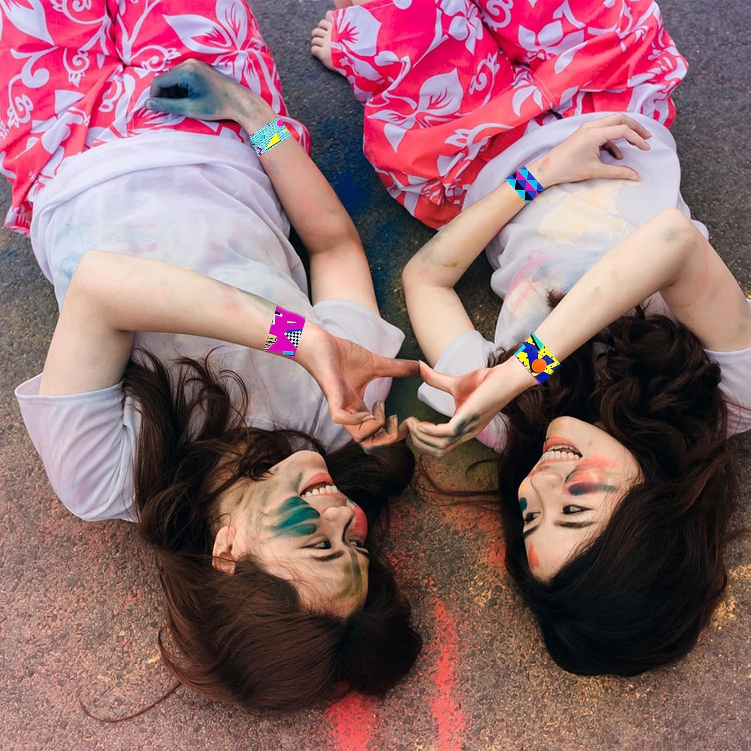 74Pcs 80s Theme Party Favors Contain 24 Pcs 80s Theme Slap Bracelets 50Pcs 80s Theme Stickers, Retro Birthday Party Decorations,Classroom Rewards Supplies.