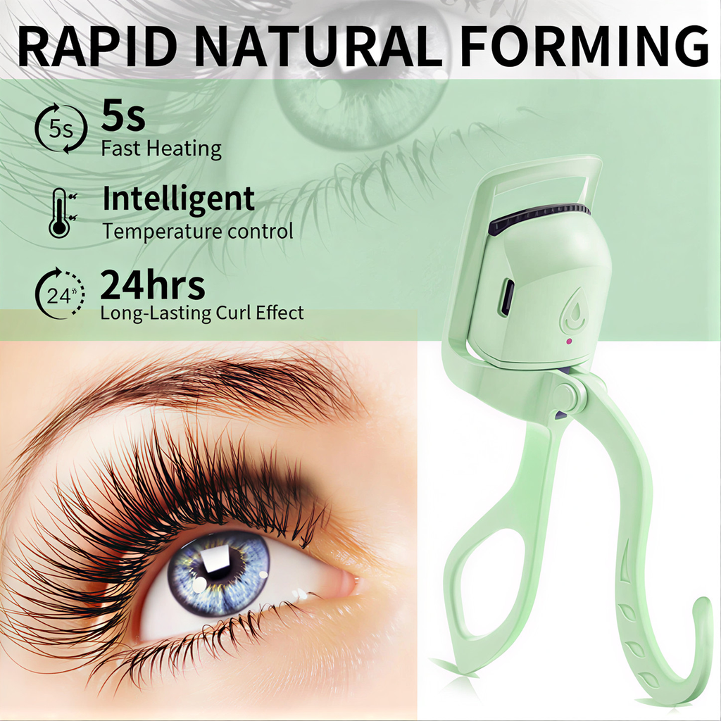 Heated Eyelash Curler - Fast 5s Heat Up, USB Rechargeable Electric Lash Curler