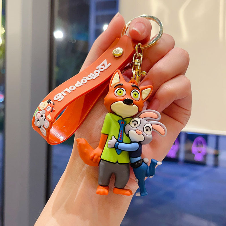 1pcs. Crazy Zootopia Keychain Cute Cartoon Judy Rabbit Doll Couple Bag Pendant Small Gift.