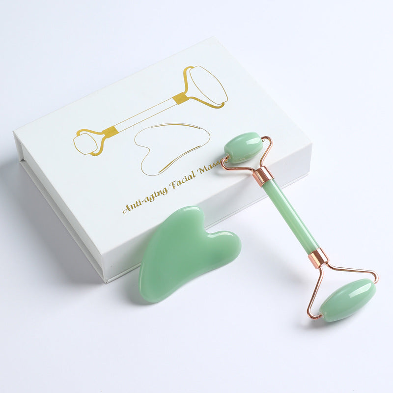 Jade Roller and Gua Sha Set - Face Massage Tool