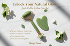 Jade Roller and Gua Sha Set - Face Massage Tool
