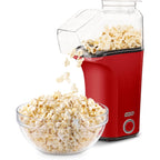Yingboo Hot Air Popcorn Maker - Oil-Free Popcorn Popper with Butter Melting Tray, 16 Cups, Red