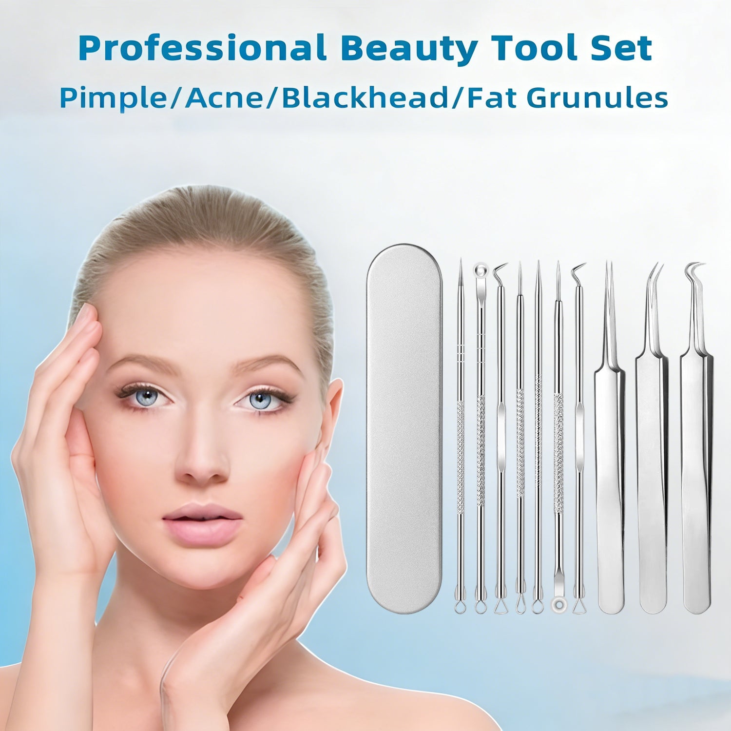 Blackhead Remover Tool Kit - Professional Stainless Steel Pimple Extractor Set