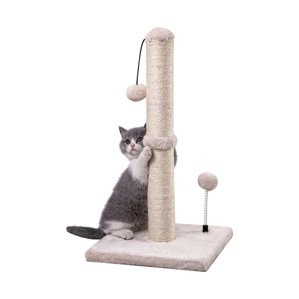 Cat Scratching Post with Hanging Ball - 22 Inch Sisal Scratcher for Kittens & Small Cats