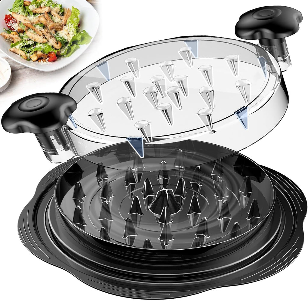 Yingboo Large Chicken Shredder Tool - Rotary Meat Shredder with Brush and Fork, Non-Slip Handle