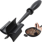 Yingboo Meat Chopper & Masher - Heat Resistant Nylon Ground Beef Smasher for Cooking, Hamburger Grinder & Potato Masher Tool (Black)