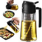 Yingboo Glass Olive Oil Sprayer - 16oz/470ml 2-in-1 Oil Dispenser Bottle for Cooking, Air Fryer, Salad & Grilling