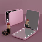 LED Compact Travel Makeup Mirror - 1X/3X Magnification, Portable Folding Lighted Mirror