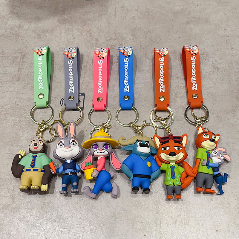 1pcs. Crazy Zootopia Keychain Cute Cartoon Judy Rabbit Doll Couple Bag Pendant Small Gift.