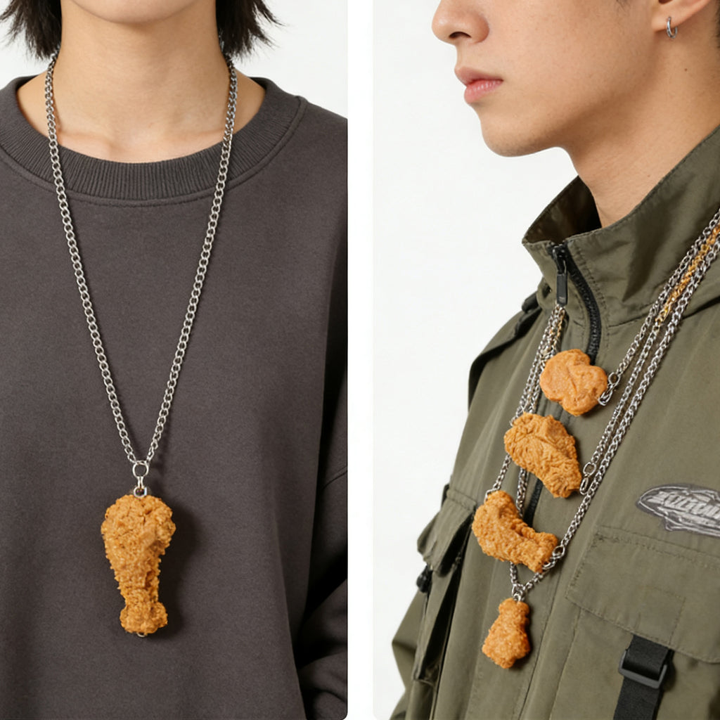 Funny Food Necklace - 12 Styles Fried Chicken & Fries