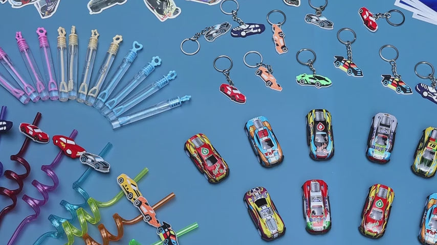 122Pcs Race Car Party Favors Set – Birthday Party Supplies for Kids