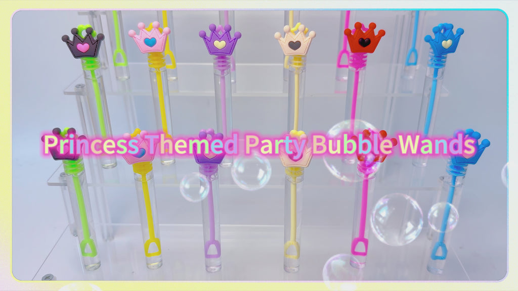 Princess Bubble Wands 24 Pack – Birthday Party Favors & Goodie Bag Stuffers for Girls