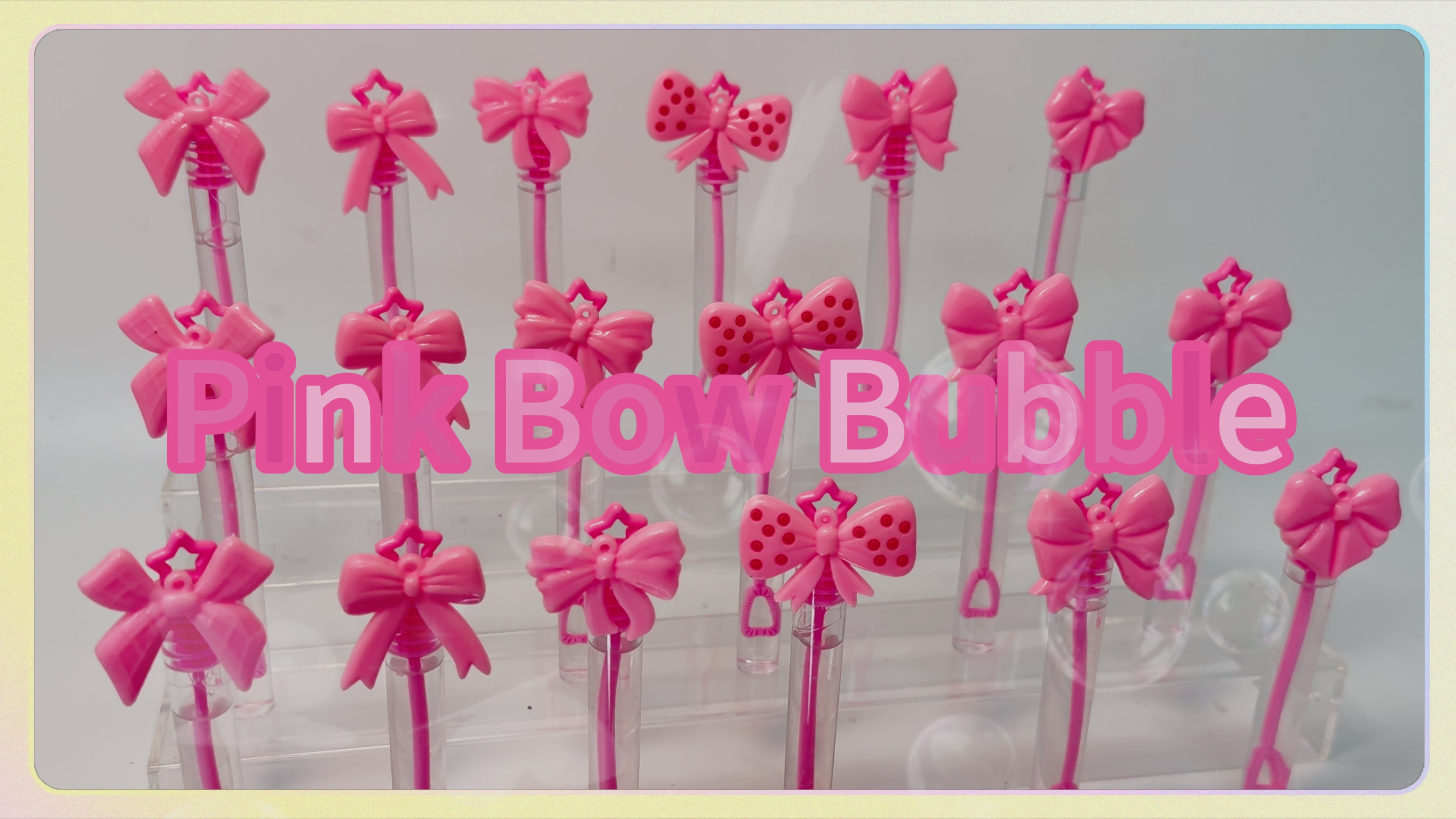 24 Pcs Pink Bow Bubble Wands – Princess Party Favors & Bridal Shower
