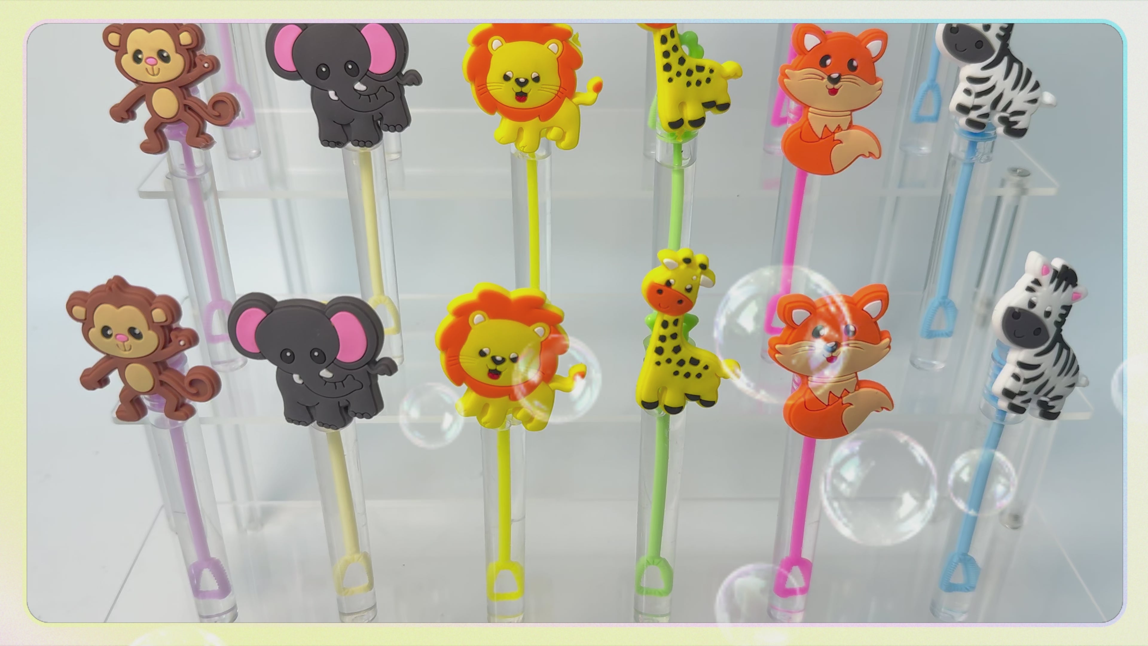 24-Pack Jungle Safari Bubble Wands – Party Favors, Goodie Bag Stuffers & Piñata Fillers for Safari Birthday & Carnival
